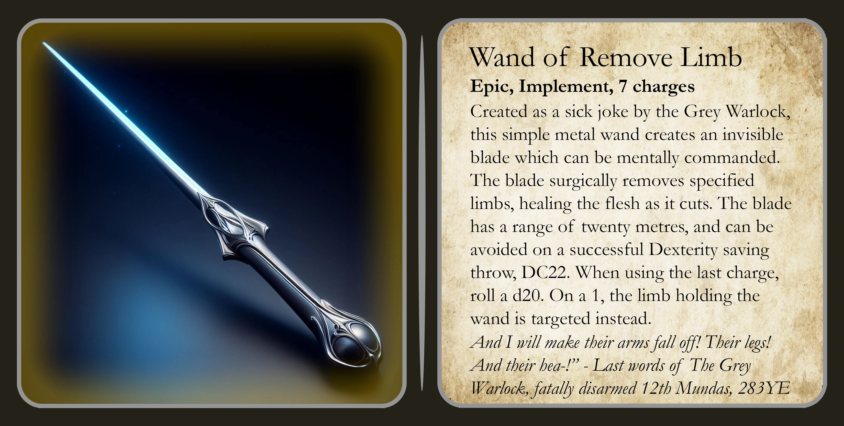 Wand of Remove Limb