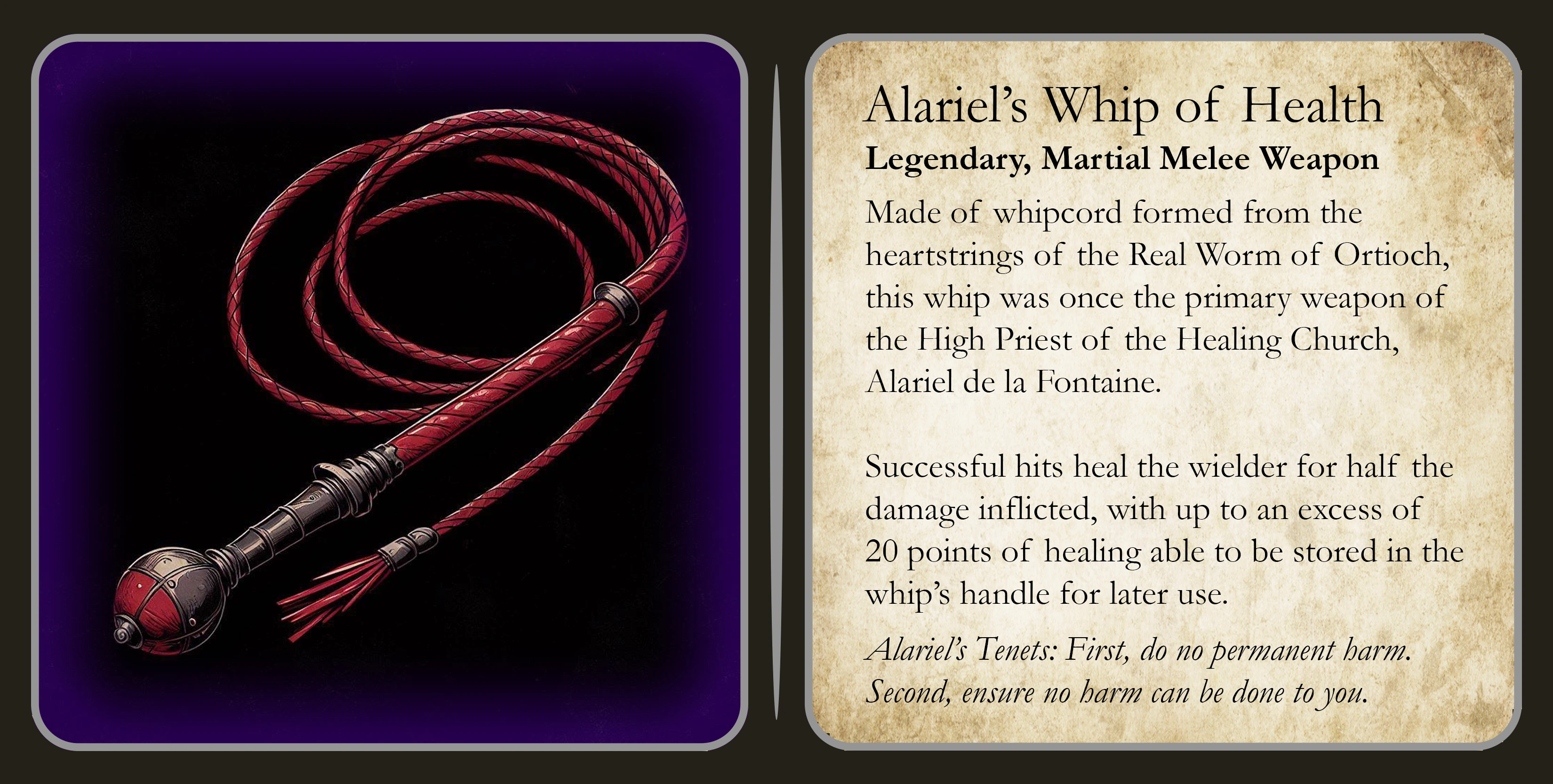 Alariel's Whip of Health